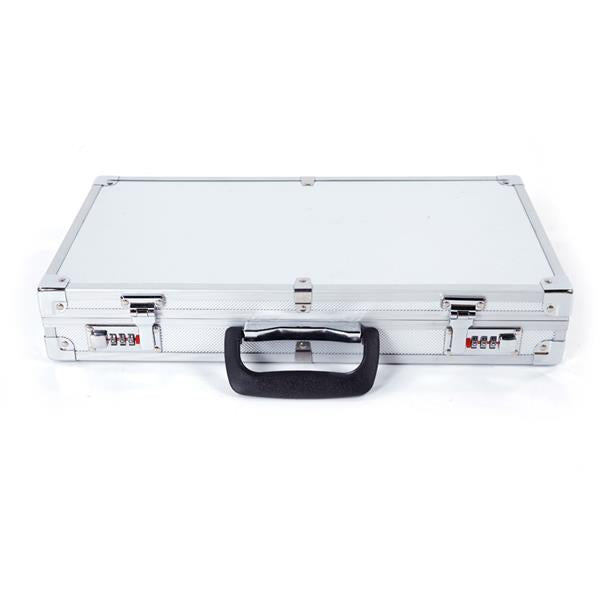 45*25*7.5cm Aluminum New Framed Locking Gun Pistol HandGun Lock Box Hard Storage Carry Case Silver