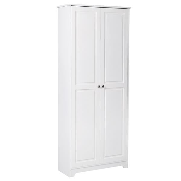 Double Door Five-tier Storage Cabinet White