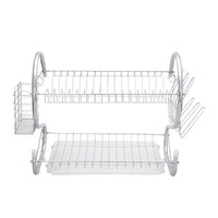 Multifunctional S-shaped Dual Layers Bowls & Dishes & Chopsticks & Spoons Collection Shelf Dish Drainer