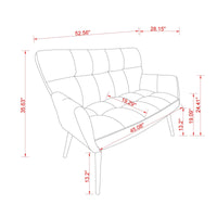 52'' Small Loveseat Sofa, Couch 2-Seater with Quilting Backs for Living Room, Bedroom and Small Space (COLOR:BLUE)