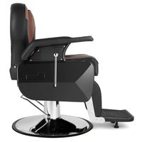 PVC Leather Case ABS Armrest Shell 300lbs Load-Bearing Disc With Footrest Can Be Put Down Barber Chair Black Brown