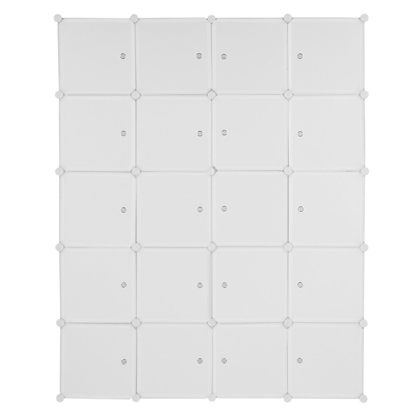 20 Cube Organizer Stackable Plastic Cube Storage Shelves Design Multifunctional Modular Closet Cabinet with Hanging Rod White