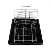 Multifunctional Dual Layers Bowls & Dishes & Chopsticks & Spoons Collection Shelf Dish Drainer Black