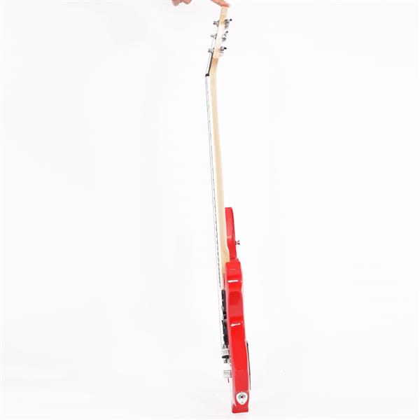 [Do Not Sell on Amazon]Glarry Flame Shaped Electric Guitar with 20W Electric Guitar Sound HSH Pickup Novice Guitar   Audio   Bag   Strap   Picks   Shake   Cable   Wrench Tool Red