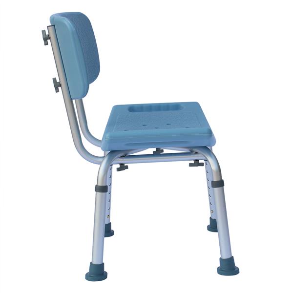 Medical Bathroom Safety Shower Tub Aluminium Alloy Bath Chair Seat Bench with Removable Back Blue