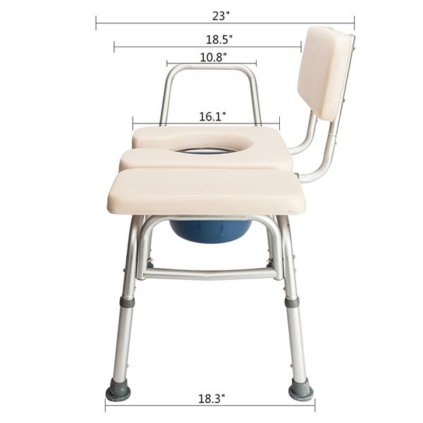 Multifunctional Aluminum Elder People Disabled People Pregnant Women Commode Chair Bath Chair Creamy White