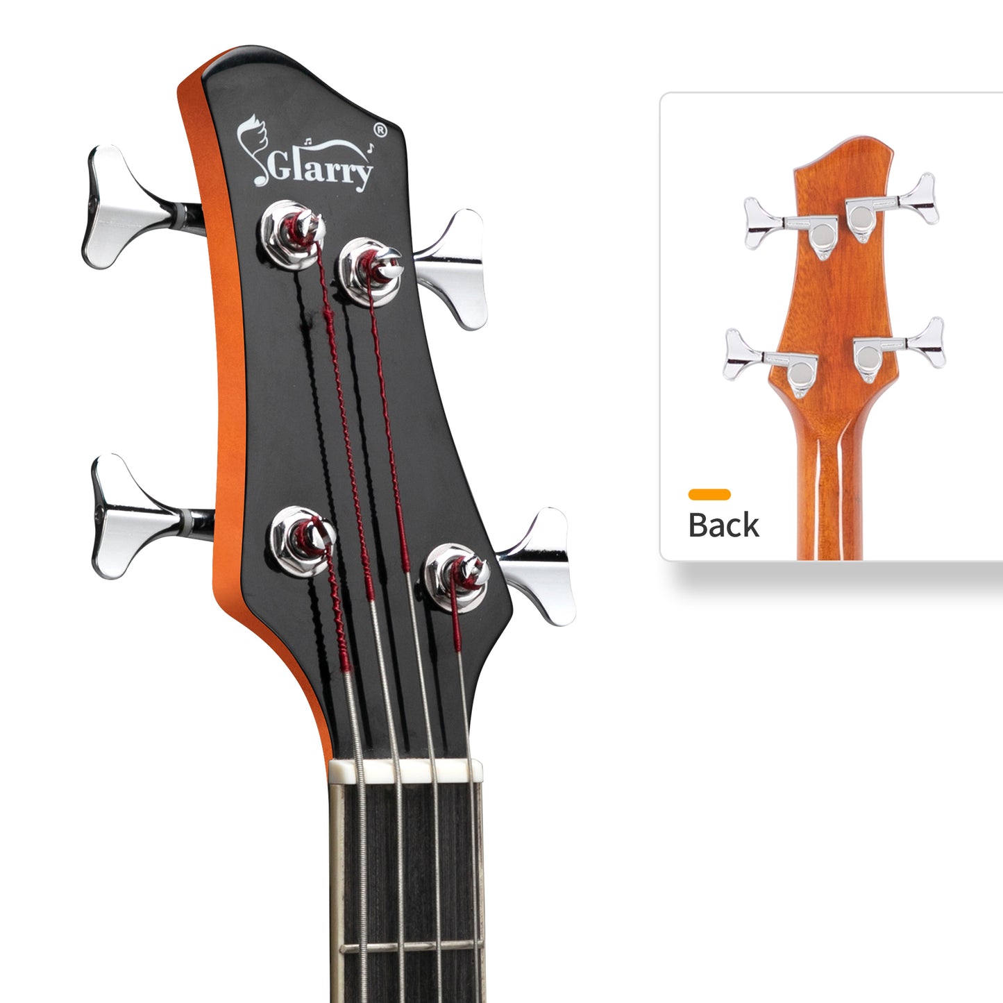 [Do Not Sell on Amazon] Glarry GMB101 4 string Electric Acoustic Bass Guitar w/ 4-Band Equalizer EQ-7545R Burlywood