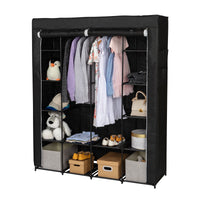 Portable Closet Organizer Storage, Wardrobe Closet with Non-Woven Fabric 14 Shelves, Easy to Assemble, Black