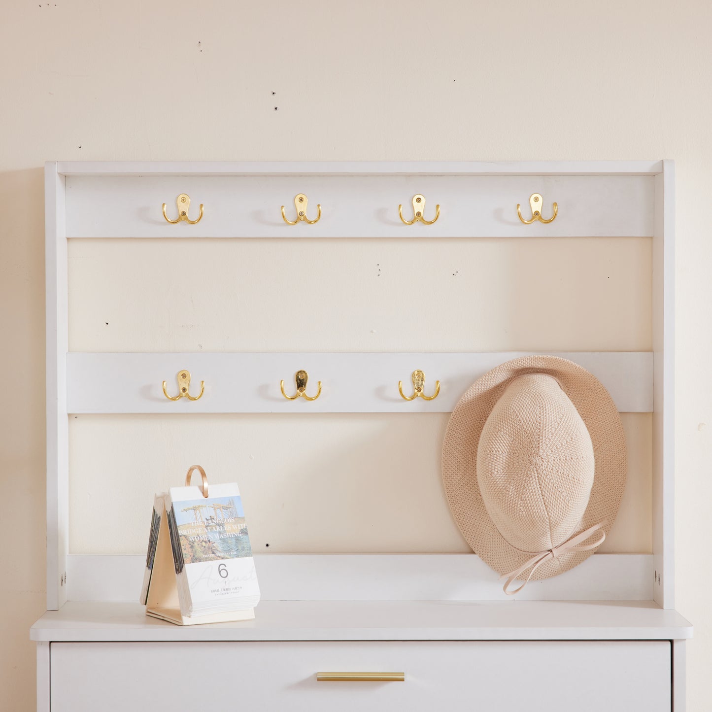 Entryway Bedroom Armoire,Shoe Cabinet,Wardrobe Armoire Closet, Drawers and Shelves,  Handles,  Hanging Rod, white