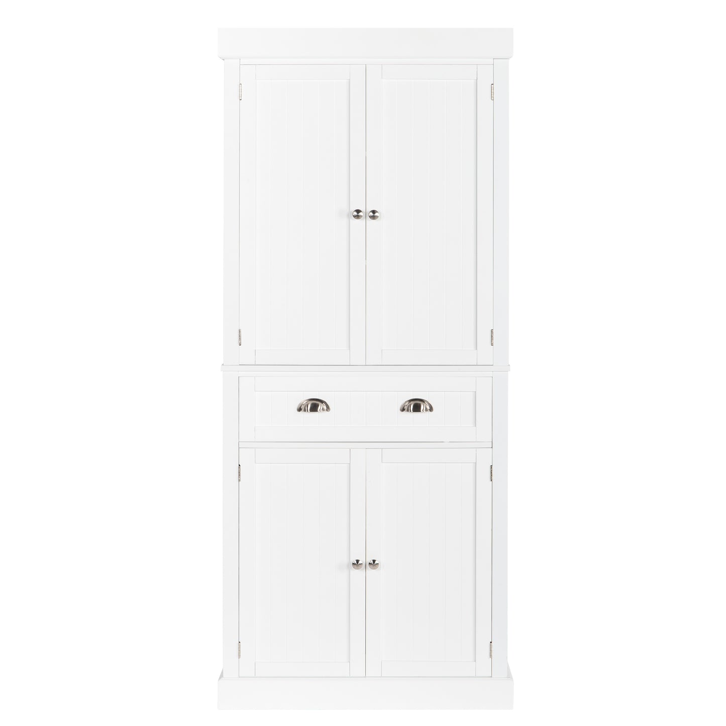 Single Drawer Double Door Storage Cabinet White