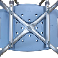 Medical Bathroom Safety Shower Tub Aluminium Alloy Bath Chair Seat Bench with Removable Back Blue