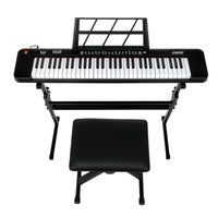 [Do Not Sell on Amazon]  Glarry GEP-109 61 Key Lighting Keyboard with Piano Stand, Piano Bench, Built In Speakers, Headphone, Microphone, Music Rest, LED Screen, 3 Teaching Modes for Beginners