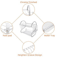 Multifunctional S-shaped Dual Layers Bowls & Dishes & Chopsticks & Spoons Collection Shelf Dish Drai