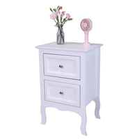 Country Style Two-Tier Night Table Large Size White