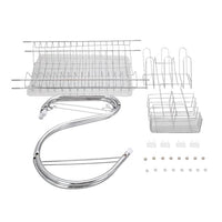 Multifunctional S-shaped Dual Layers Bowls & Dishes & Chopsticks & Spoons Collection Shelf Dish Drainer