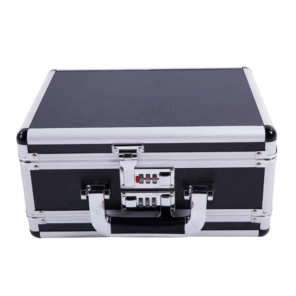 30*15*23cm Aluminum New Framed Locking Gun Pistol HandGun Lock Box Hard Storage Carry Case Black