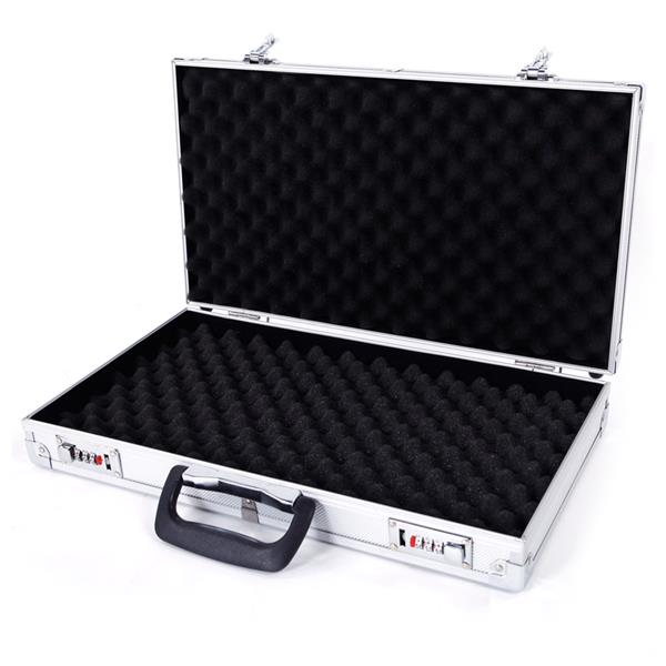 45*25*7.5cm Aluminum New Framed Locking Gun Pistol HandGun Lock Box Hard Storage Carry Case Silver