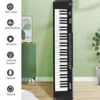 [Do Not Sell on Amazon]  Glarry GEP-109 61 Key Lighting Keyboard with Piano Stand, Piano Bench, Built In Speakers, Headphone, Microphone, Music Rest, LED Screen, 3 Teaching Modes for Beginners