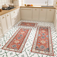 Kitchen Rug Sets 3 Piece with Runner Non Slip Kitchen Rugs and Mats Washable Kitchen Mats for Floor Thick Kitchen Floor Mat Carpet Runner Rugs for Hallway Laundry Holiday Decor