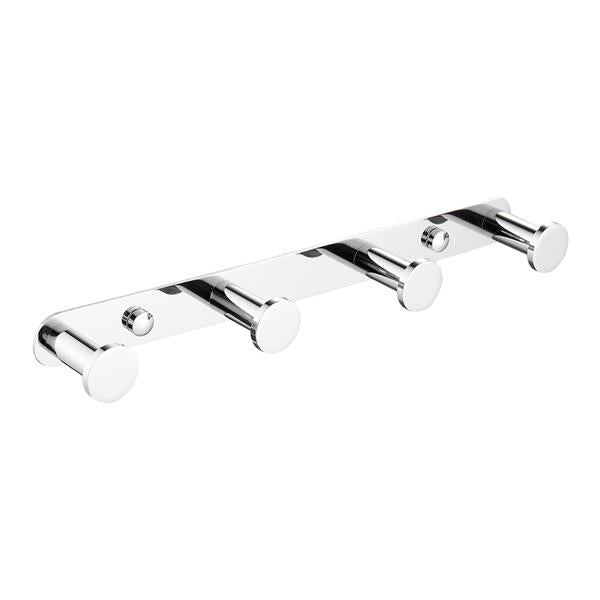 Towel Hook Bright Polishing 304 Stainless Steel Towel Robe Coat Rack Rows of Four Hooks Silver Bathroom Accessories for Home Storage Organization,Hallway,Foyer,Wall Mounted KJQ010-4