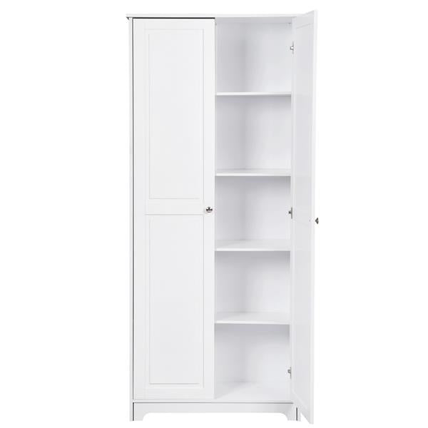 Double Door Five-tier Storage Cabinet White