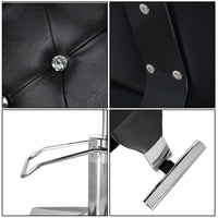 PVC Leather Cover Galvanized Square Tray with Footrest Retractable Barber Chair 300.00lbs Black HZ88111 N001