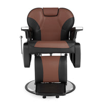 PVC Leather Case ABS Armrest Shell 300lbs Load-Bearing Disc With Footrest Can Be Put Down Barber Chair Black Brown