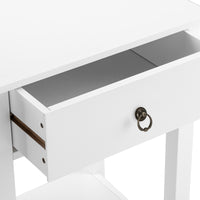 Two-layer Bedside Cabinet Coffee Table with Drawer White