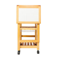 Portable Rolling Drop Leaf Kitchen Storage Trolley Cart Island Sapele Color