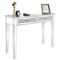 106*38*76cm Modern Mirror Two-Pump Computer Table Silver