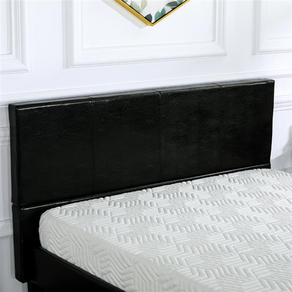 Simple PU Bed Frame Black Twin