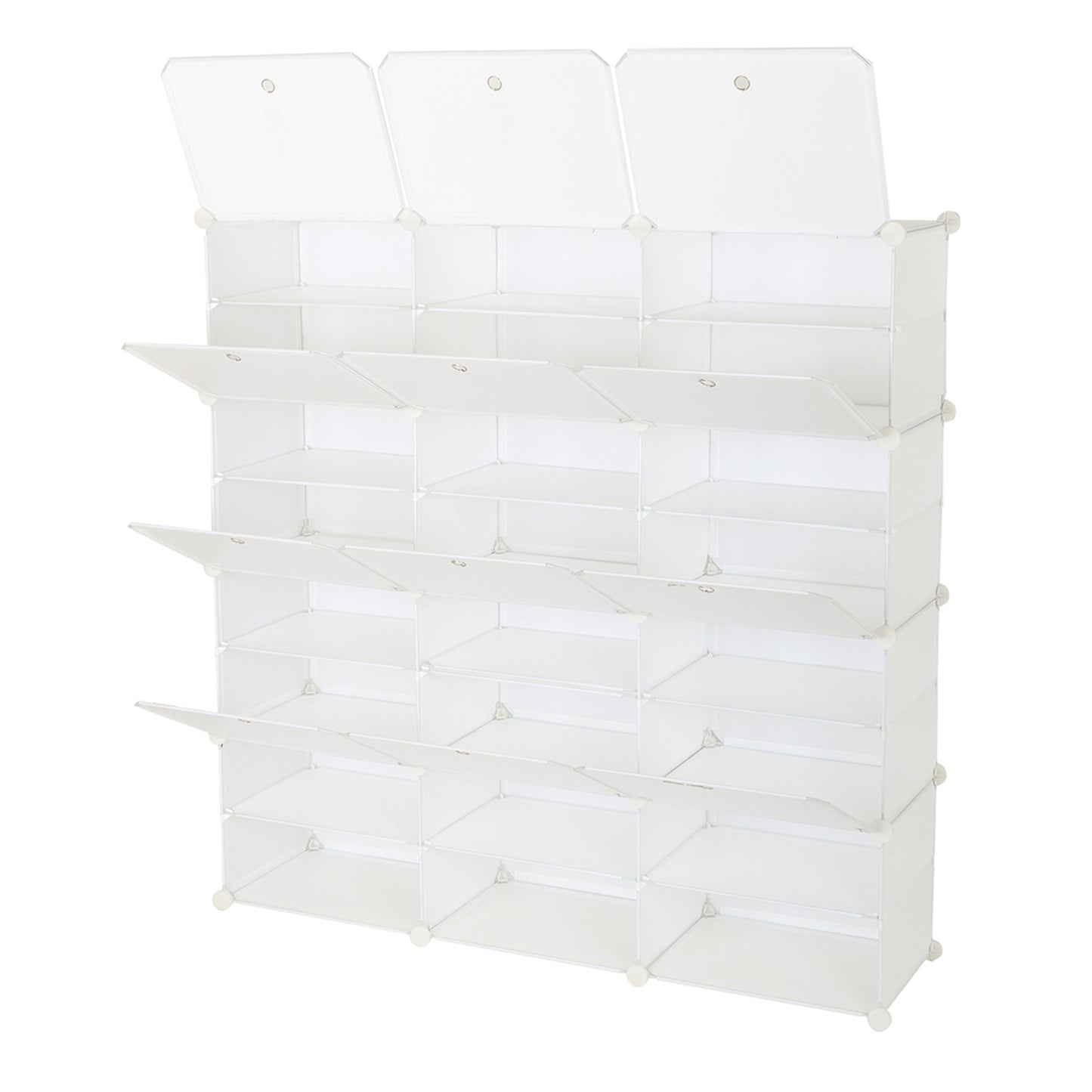 8-Tier Portable 48 Pair Shoe Rack Organizer 24 Grids Tower Shelf Storage Cabinet Stand Expandable for Heels, Boots, Slippers, White