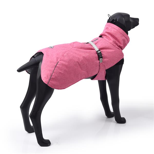 New Style Dog Winter Jacket with Waterproof Warm Polyester Filling Fabric-（pink ，size 2XL））