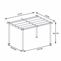 13 x 10 Ft Outdoor Patio Retractable Pergola