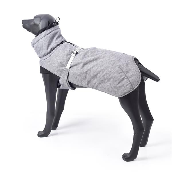 New Style Dog Winter Jacket with Waterproof Warm Polyester Filling Fabric-（gray，size L）