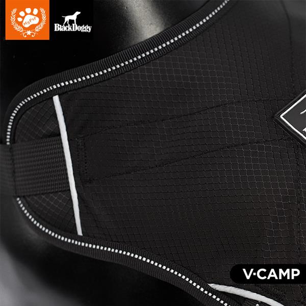 Professional Dog Harness Adjustable Pet Body Harness Vest Visible at Night Outdoor Training Harnesses Premium Quality Chest Straps No-Pull Effect--（black，size L）