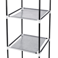 64" Portable Closet Storage Organizer Wardrobe Clothes Rack with Shelves Gray