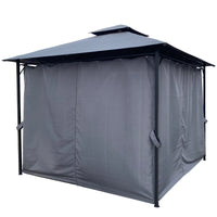 10x10 Ft Outdoor Patio Garden Gazebo Tent  With Curtains,Gray