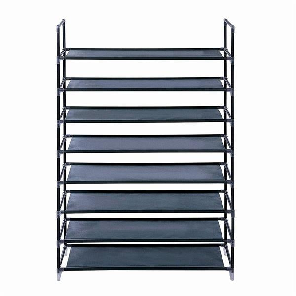 100cm Ultra Large Capacity 8 Layers Non-woven Fabrics & Steel Shoe Rack Black