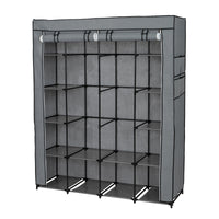 Portable Closet Organizer Storage, Wardrobe Closet with Non-Woven Fabric 14 Shelves, Easy to Assemble, Gray