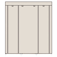 69" Portable Clothes Closet Non-Woven Fabric Wardrobe Double Rod Storage Organizer Beige