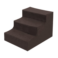 3 Step Velvet Suede Pet Stairs Pet Step Stairs Cat Dog Brown