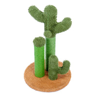 Cat Scratching Post Cactus Cat Scratcher Featuring with 3 Scratching Poles and Interactive Dangling Ball