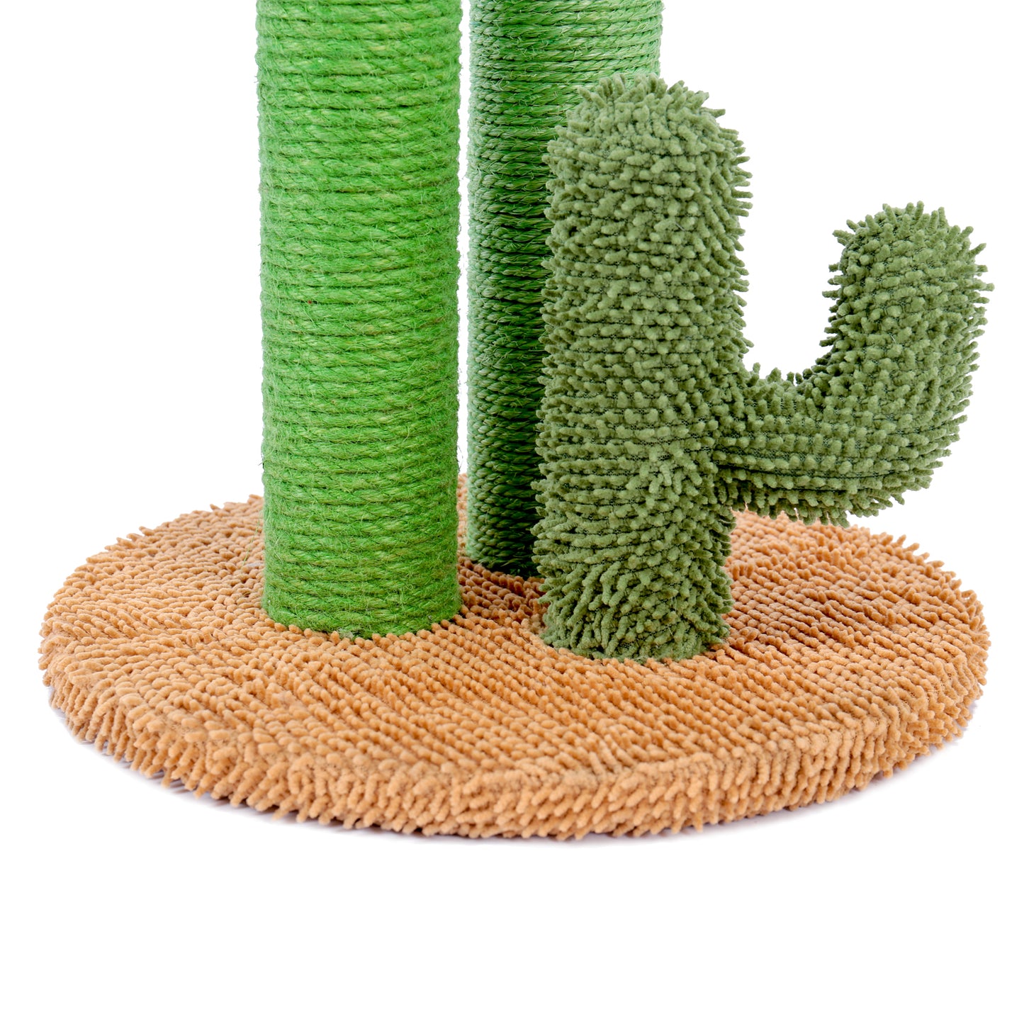 Cat Scratching Post Cactus Cat Scratcher Featuring with 3 Scratching Poles and Interactive Dangling Ball