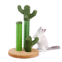 Cat Scratching Post Cactus Cat Scratcher Featuring with 3 Scratching Poles and Interactive Dangling Ball