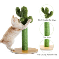 Cactus Cat Scratching Post 21.7'' Cat Scratcher with Sisal Rope for Small & Medium Cats Kittens Green