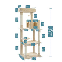 Luxury Cat Tree Cat Tower with Sisal Scratching Post, Cozy Condo, Top Perch, Hammock and Dangling Ball Beige (Minimum Retail Price for US: USD 99.99)