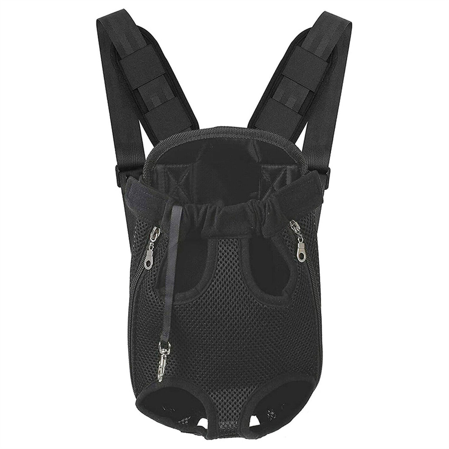 Small Pet Cat Puppy Dog Carrier Front Pack Hiking Backpack Head Legs Out Black