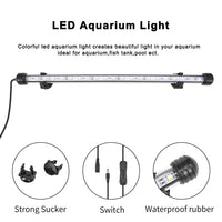 Submersible Air Bubble Aquarium Fish Tank RGB LED Light Bar Strip Lamp+Remote US