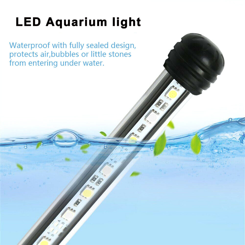 Submersible Air Bubble Aquarium Fish Tank RGB LED Light Bar Strip Lamp+Remote US